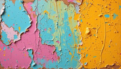 Design a peeling paint texture featuring layers of color and exposed surfaces for an artistic vibe.