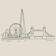 Pen line silhouette london