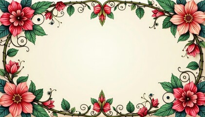 Intricate floral damask, swirling vines and leaves , motif, vintage