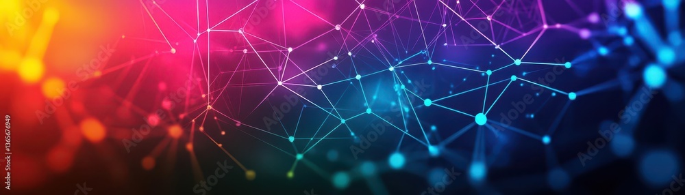 Poster vibrant abstract background featuring colorful lines and dots creating an energetic and playful atmo