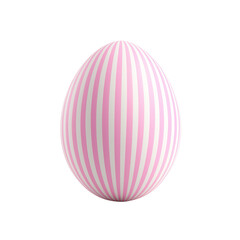 Fototapeta premium easter concept, Striped pink and white decorative egg on a black background.