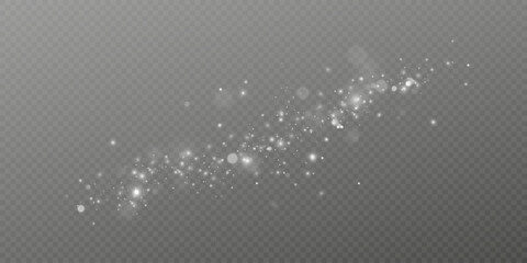 Decoration made of bright shimmering particles. Bright glitter dust. Festive light effect.	