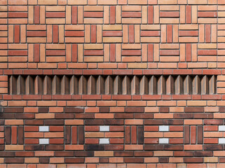 Mur en briques d'un immeuble ancien, Paris, France