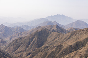 Landscape with mountains in the area of Abha in Saudi Arabia