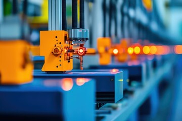 Industrial Machine Operating in Factory Setting with Modern Equipment and Workers Engaged in Production Process Creating a Dynamic Work Environment