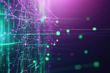 Obraz premium Vibrant Purple and Green Abstract Background Featuring Dynamic Lines Creating a Modern Artistic Atmosphere Perfect for Creative Design Projects and More
