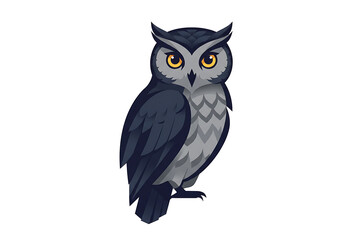 Fototapeta premium Majestic Owl Illustration: A Striking Portrait of a Wise Bird