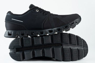 Modern black sport pair shoes