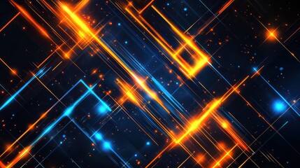 Obraz premium Abstract glowing lines, digital art, futuristic background, possible use for technology presentation