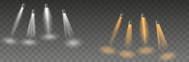 Light source, studio light, png. Spotlight effect. Spotlight. On a transparent background. EPS 10.