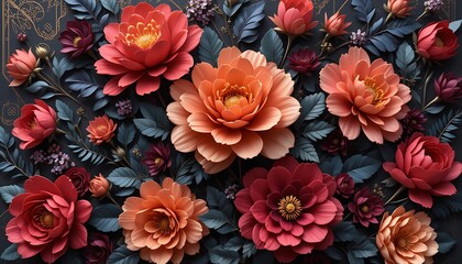 A luxurious floral arrangement featuring intricately detailed blooms in a very elegant setting