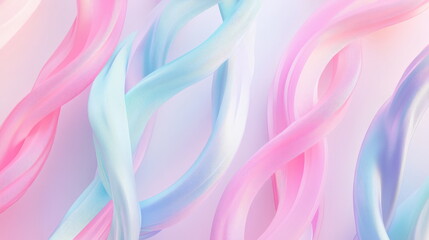 Fototapeta premium Abstract background with soft, pastel waves of pink, blue, and white. 