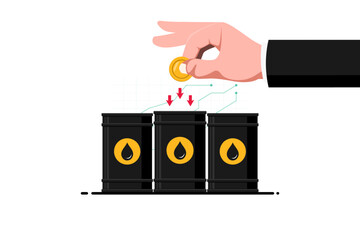 Oil tax and price difference, Vector illustration.