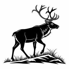 caribou sihouette black vector