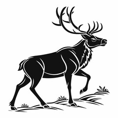 caribou sihouette black vector