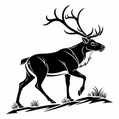 caribou sihouette black vector