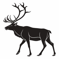 caribou sihouette black vector