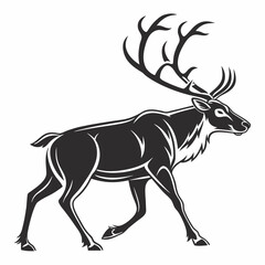 caribou sihouette black vector