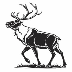 caribou sihouette black vector