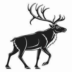 caribou sihouette black vector