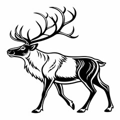 caribou sihouette black vector