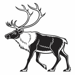 caribou sihouette black vector