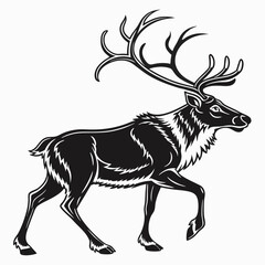 caribou sihouette black vector