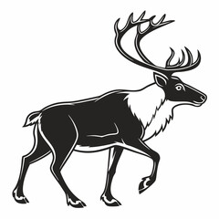caribou sihouette black vector