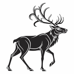 caribou sihouette black vector