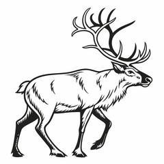 caribou sihouette black vector