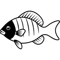Obraz premium Bluegill Fish Vector Graphic Design - High-Quality Digital Artwork for Print & Web