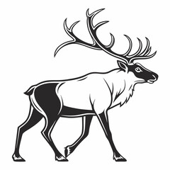 caribou sihouette black vector