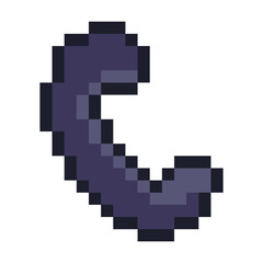 Pixel art phone handset icon. Pixelated telephone. Retro game style. old school.