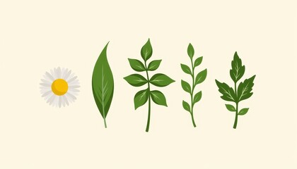 Naklejka premium Herbs collection illustrations arranged for tea brewing, natural beauty