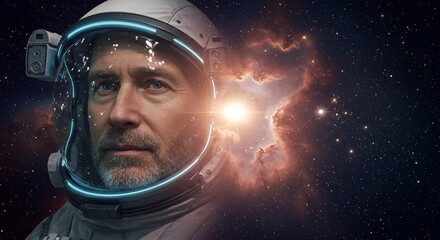 Portrait of an astronaut in a spacesuit in space - generative AI
