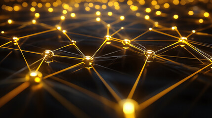 An abstract wire network connection design, featuring glowing lines and bright nodes that represent the digital ecosystem of technology