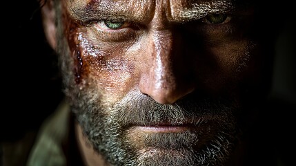 Obraz premium Cinematic photography featuring a zombie in the dark horror theme