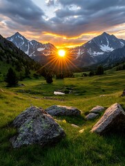 Mountain Sunset Meadow