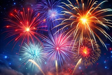 Naklejka premium independence day usa fireworks