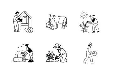 Farming Activities Agriculture, Livestock, Gardening, Harvesting, Rural Life