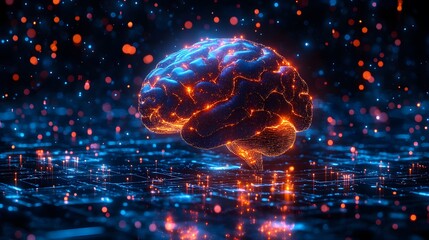 AI neural network processing business analytics seamless connection between data and decision making futuristic theme