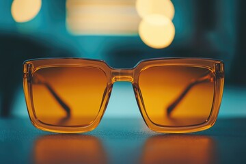 Orange Sunglasses on Table