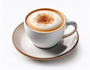Fototapeta premium cup of sweet cappuccino coffee isolated on white background