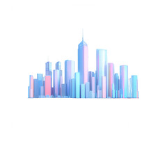 Fototapeta premium A vibrant silhouette of a modern city skyline featuring various tall buildings with a colorful gradient. Ideal for urban themes, architecture projects, or lifestyle visuals.