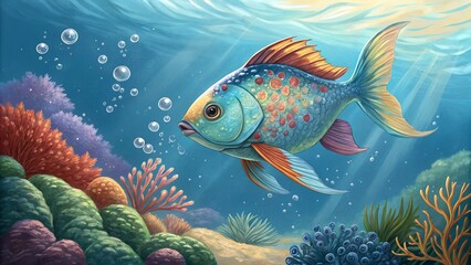 Fototapeta premium fish in aquarium.