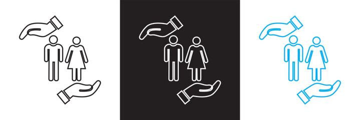 Altruism icon set collection. Vector illustration. isolated on white and black background. EPS 10