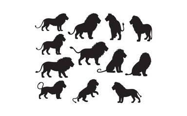 set of silhouettes of animals