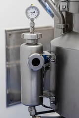 Equipment in the modern laboratory of the medicine factory. Sterile machine for medicine manufacture