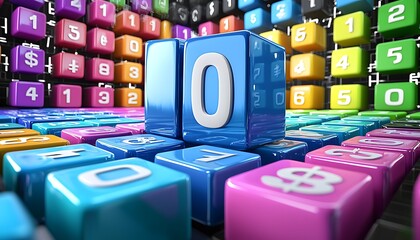 Colorful Cubes Displaying Zero