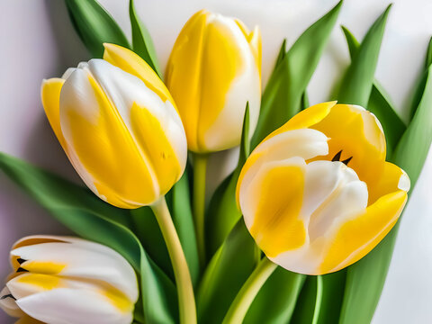 bouquet of yellow tulips - Powered by Adobe